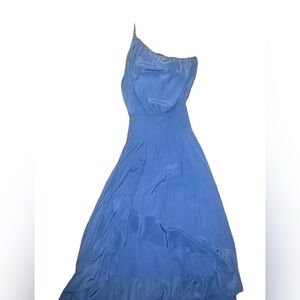 Ramy Brook One shoulder Blue high low Dress Sz XS